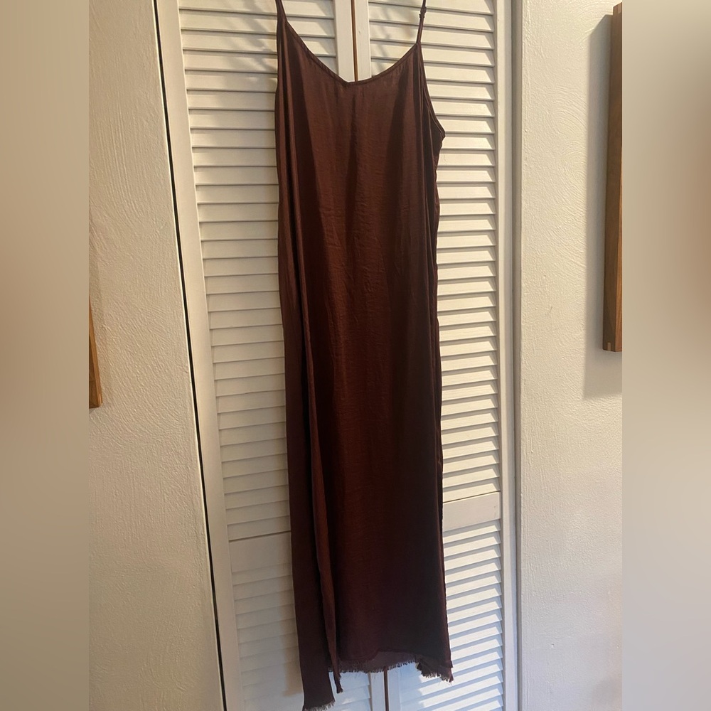 Aerie Sleeveless Spaghetti Strap Satin Slip Dress
